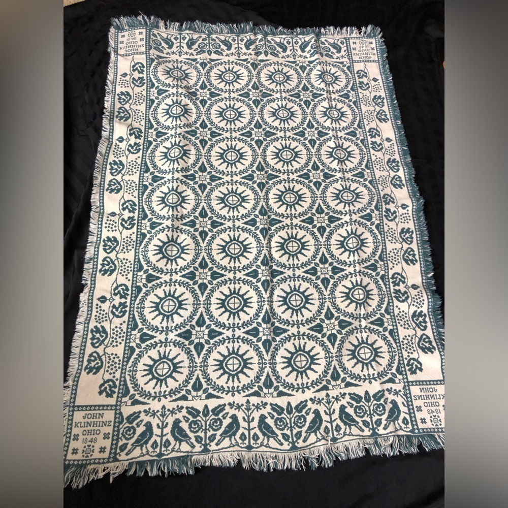 Vtg Reproduction Jacquard Throw - Picture 3 of 9